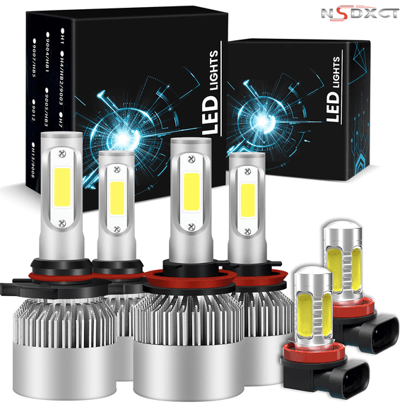 NSDXCT for 2013 2014 2015 Honda Accord LED Headlight Bulbs High Low Beam Fog Light Bulbs 6000K White Pack of 6