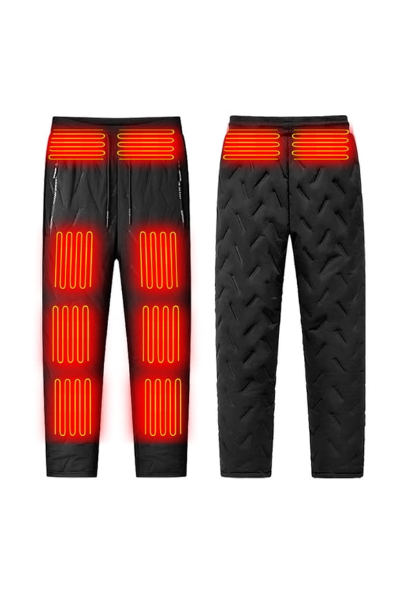 10 Heating Areas Heated Pants For Men,Heated Pants With Fleece,Lightweight USB Electric Heated Pants With 3 Heating Level