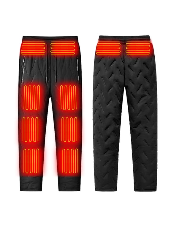 10 Heating Areas Heated Pants For Men,Heated Pants With Fleece,Lightweight USB Electric Heated Pants With 3 Heating Level