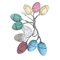 NSESSHome 10 LED Easter Egg String Lights, 4.92ft Easter Lights Battery Powered Pastel Lights for Easter, Party, Fireplace, Mantels, Entrance, Tree, Upstairs, Banister, Home Decorations