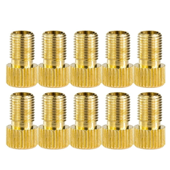 NSESSHome 10Pcs Brass Valve Adaptor, Convert Presta to Schrader for All Types of Bikes, e-Bikes, and e-Scooters - Inflate Tire Using Standard Pump or Air Compressor