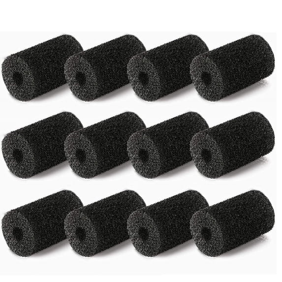 NSESSHome 12-Pack Pre-Filter Sponge for Aquarium Shrimp Fry Fish Tank Filter 0.55" Intake, Replacement Foam Cover