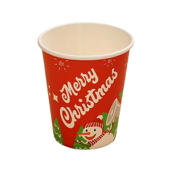 NSESSHome 16Pcs Christmas Disposable Paper Cup Christmas Cups Christmas Hot Chocolate Coffee Cups Snowman Santa Xmas Party Cups Christmas Holiday Table Party Supplies Decorations