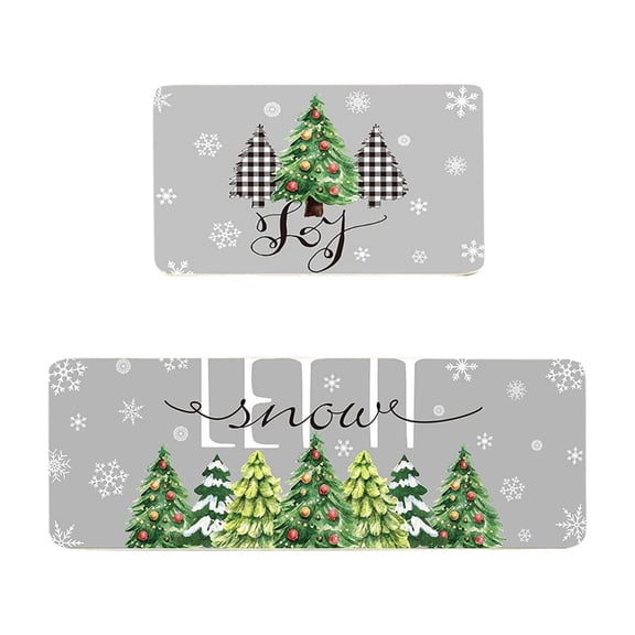 NSESSHome 2 Pcs Christmas Kitchen Rug and Mat Christmas Kitchen Decor Christmas Anti Fatigue Kitchen Mat Christmas Decorations for Bathroom,Home,Indoor