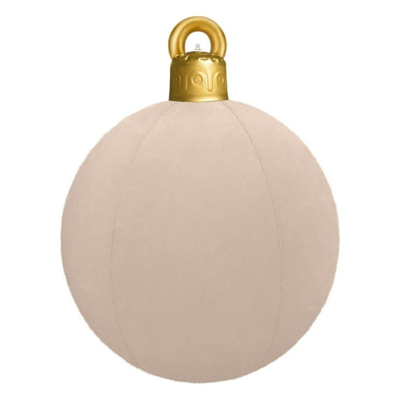 NSESSHome 24 Inch Giant Inflatable Velvet Christmas Balls PVC Inflatable Flocked Christmas Ball Ornaments Large Holiday Outdoor Decorations Christmas Blow up Yard Decor