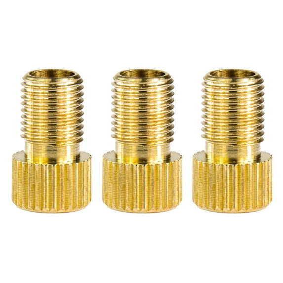 NSESSHome 3Pcs Brass Valve Adaptor, Convert Presta to Schrader for All Types of Bikes, e-Bikes, and e-Scooters - Inflate Tire Using Standard Pump or Air Compressor