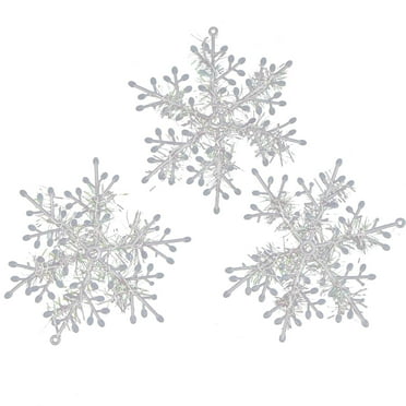 NSESSHome 3Pcs Christmas Snowflake Ornaments, Hanging Snow Flakes for Christmas Tree Decorations Winter Wonderland Frozen Birthday Party Holiday Home Decor Craft Snowflakes