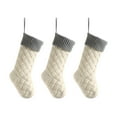 thumbnail image 1 of NSESSHome 3Pcs Knitted Christmas Stocking Classic Large Stockings for Family Holiday Christmas Party Decorations, 1 of 7