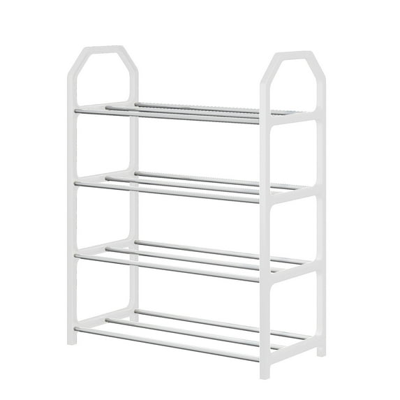 NSESSHome 4 Tier Shoe Rack, Shoe Shelf Storage Organizer Heavy Duty Metal Free Standing Shoe Rack for Entryway Closet Doorway