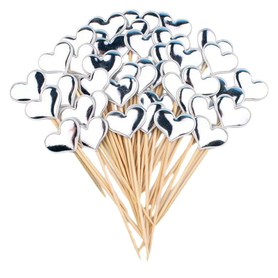 NSESSHome 50 Pcs Toothpicks For Appetizers, Heart Cocktail Picks Toothpicks For Food Cocktail Skewers Heart Shaped Toothpicks For Drinks, Fruit, Charcuterie, Wedding Toothpicks For Appetizers