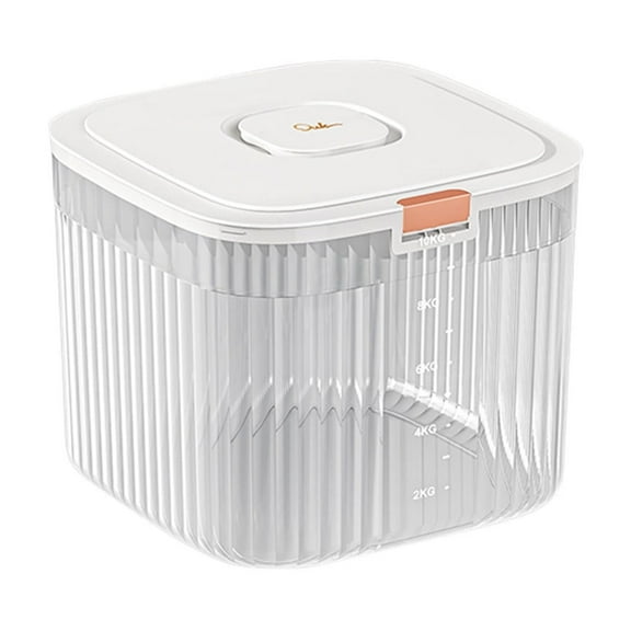 NSESSHome Airtight Rice Storage Container with Flip Lid, 10L Grain Dispenser for Rice, Beans, Flour and Pet Food - Large Capacity, Space-Saving, with Measuring Cup