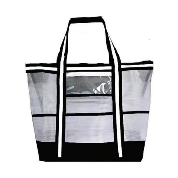 NSESSHome Beach Bag Extra Large 9-Pocket Beach Bags for Women Waterproof Sandproof Mesh Beach Tote Bags Travel Pool Bag