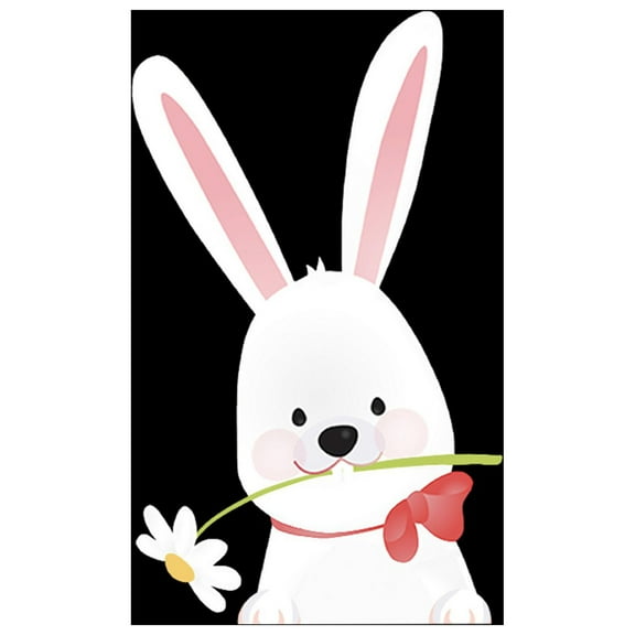 NSESSHome Cartoon Easter Bunny Decals, Lovely Baby Room Easter Decoration, Fridge Window Cling, PVC Wall Art Decals for Windows, Cars, Laptops, and Flat Surfaces