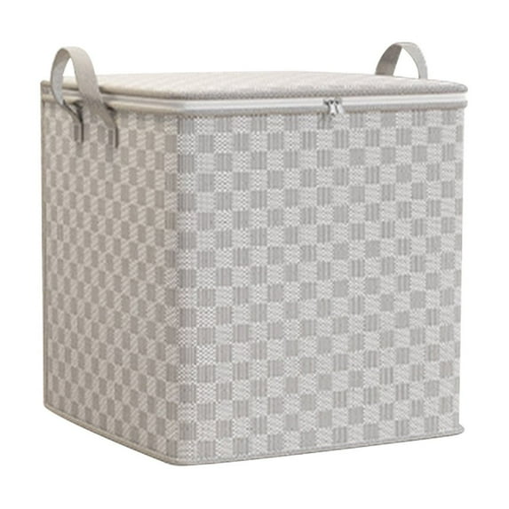 NSESSHome Checkerboard Large Capacity Clothes and Quilt Storage Bag - Foldable, Zippered, and Dustproof for Organizing, Moving, and Travel