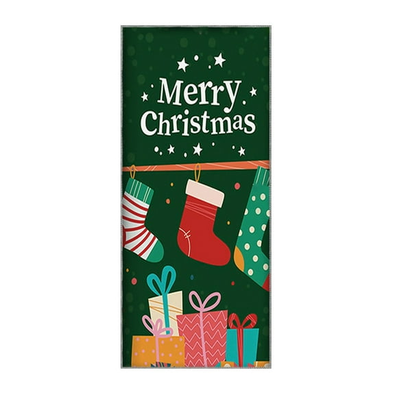 NSESSHome Christmas Door Cover Decoration Xmas Door Hanging Covers Christmas Eve Background Funny Santa Claus Banner Christmas Party Decorations Photo Booth for New Year Christmas