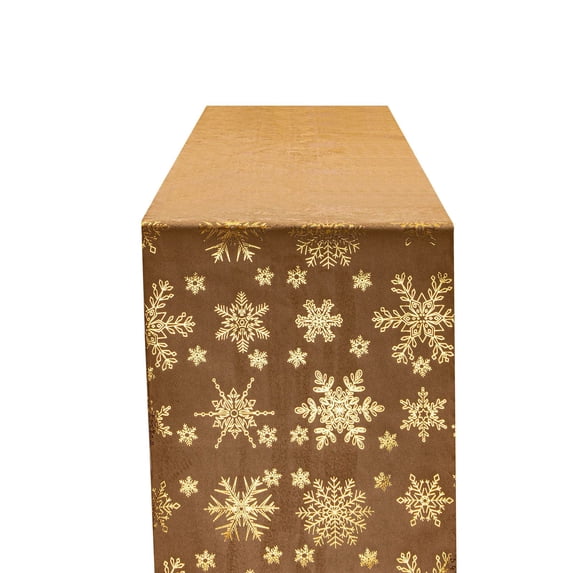 NSESSHome Christmas Velvet Table Runner Xmas Luxurious Seasonal Winter Snowflake Table Decoration Snowflake Merry Box Coffee Table Decor for Home Kitchen Dining Party Holiday Indoor 11x108 Inch