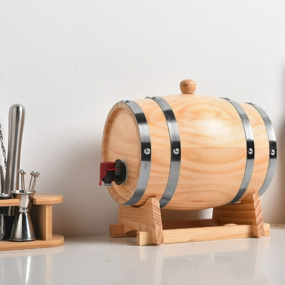 NSESSHome 1 L Oak Barrels for Aging Whiskey, Wine, Rum, Scotch, and More, Ideal for Whiskey Barrel or Wine Barrel, American Charred Oak Barrel for Bourbon, Tequila and Brandy