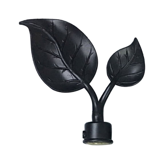 NSESSHome 1pcs Curtain Rod Finials Leaf Shaped Curtain Rod End Drapery Rail Pole Cap