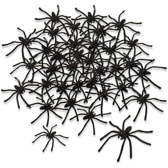 NSESSHome 20 Pieces Plastic Spiders Halloween Realistic Plastic Spiders Small Spider Toys Black Fake Spiders Prank Props for Home and Party Decorations