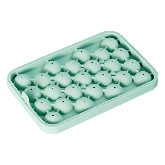 NSESSHome 25 Cavity Round Ice Cube Tray with Lid and Bin Ice Ball Maker Mold for Freezer with Container Circle Ice Cube Tray Making Sphere Chilling Cocktail Whiskey Tea Coffee