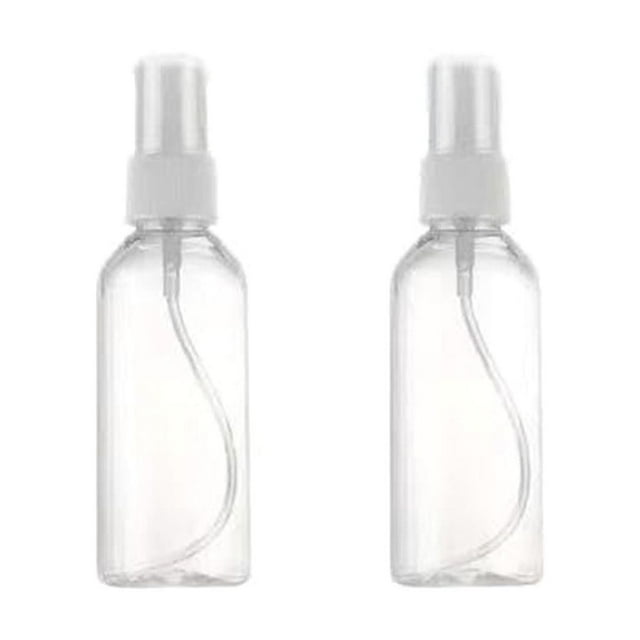 NSESSHome 2Pcs Spray Bottles, 50ml Clear Empty Fine Mist Plastic Mini Travel Bottle Set, Small Refillable Liquid Containers