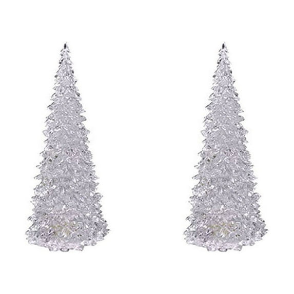 NSESSHome 2pcs Tabletop LED Christmas Tree Light up Xmas Tree Ornament Night Light for Xmas Holiday Party Table Centerpiece Gifts