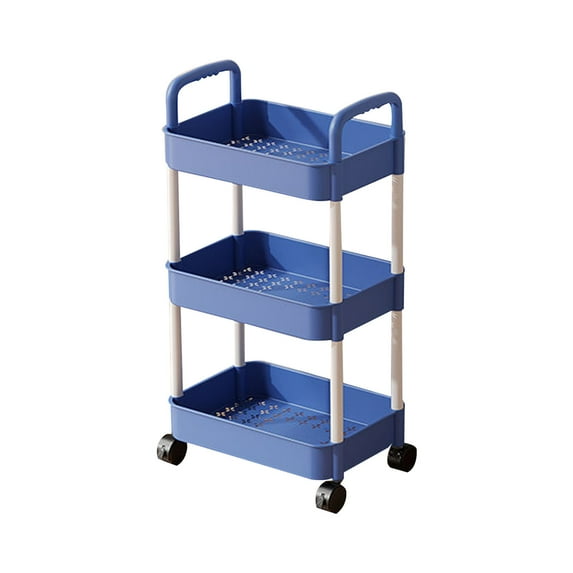NSESSHome Clearance 3-Tier Rolling Storage Cart With Wheels- Plastic Multi-Room Organizer For Kitchen- Living Room-Office -Bathroom