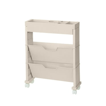 NSESSHome 3-layer Rolling Utility Car, Mobile Bookshelf, Multifunctional Mobile Bookshelf With Lockable Casters, Suitable For Learning, Office, Kitchen, Classroom
