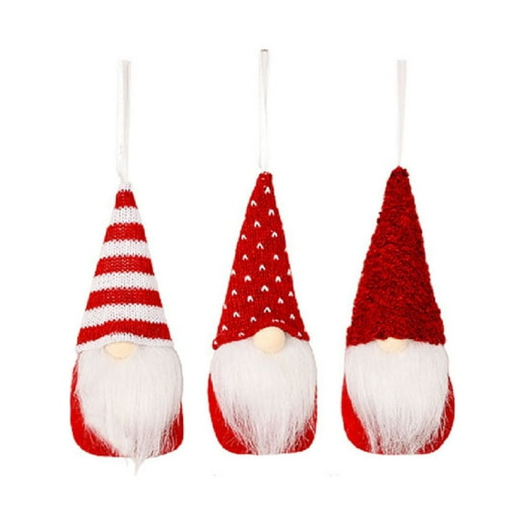 NSESSHome 3Pcs Gnomes Christmas Tree Ornaments, Christmas Ornaments 2024 Handmade Plush Gnomes Santa Elf Hanging Home Decorations Holiday Decor