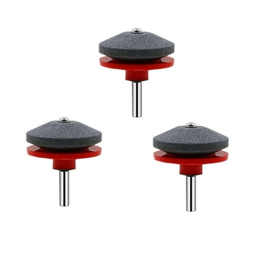 NSESSHome 3Pcs Lawn Mower Blade Sharpener Universal Multi-Sharp Rotary Lawnmower Sharpen for Power Drill Hand Drill and Lawn Mower Blade Balancer