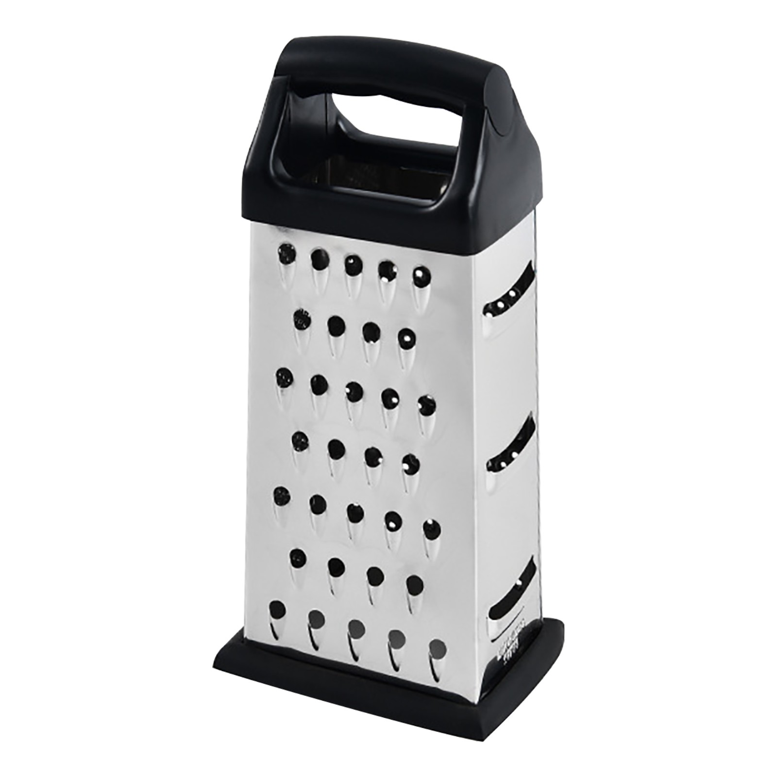 Mainstays Soft Grip Stainless Steel Grater 9" 4 Sided Silver