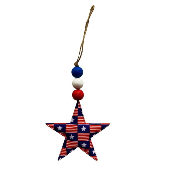 NSESSHome 4th of July Patriotic Star Ornaments,Fourth of July Patriotic Hanging Decorations Star Shaped Baubles Ornament for Memorial Day Party Festival Christmas Tree Decorations