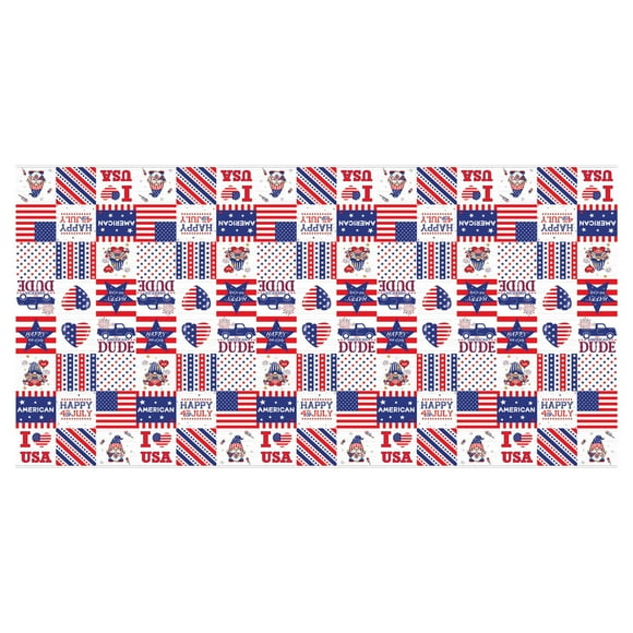 NSESSHome 4th of July Table Cloth Rectangle Table, Memorial Day Table Cover Printed with Stars, Patriotic Themed Party Supplies