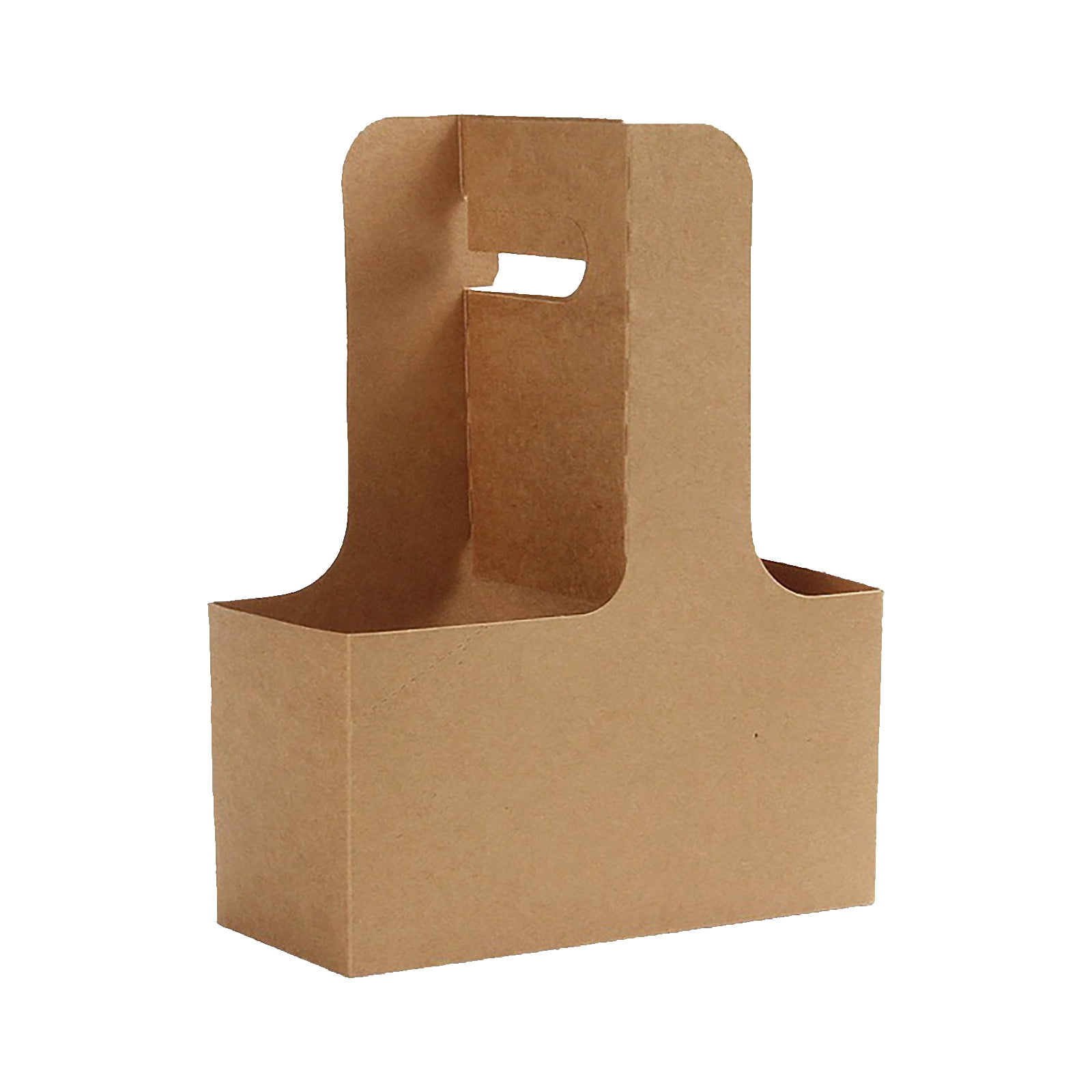 NSESSHome Clearance 5 Pack Drink Carrier with Handle 2-Cup Kraft Paperboard Cup Holder Disposable Paper Coffee Cup Holder Drinking Cup Carriers for Delivery Take Out Coffee Milk Tea Beverage Juice