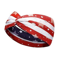 NSESSHome American Flag Knotted Headband Independence Day USA Patriotic Stars Stripes Twist Hair Accessories Wide Knot Holiday Fashion Holiday Styles for Women Girls Gift