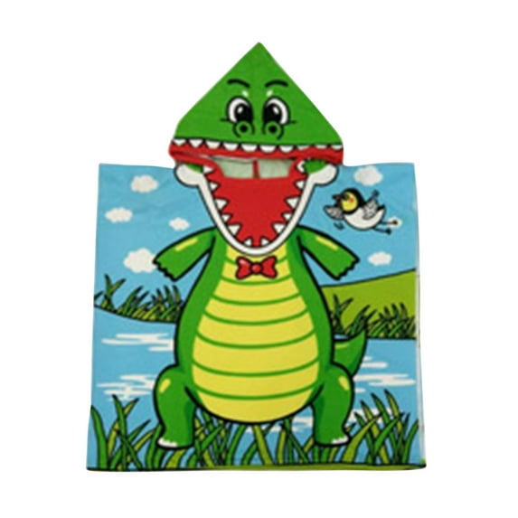 NSESSHome Children's Bath Towel Cape Children's Hooded Bathrobe Print Wearable Beach
