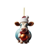 NSESSHome Christmas Cartoon Cow Hanging Ornament, Christmas Tree Decorations, Swing Cow Animal Pendants for Car Interior, Wall, Window, Home Decor