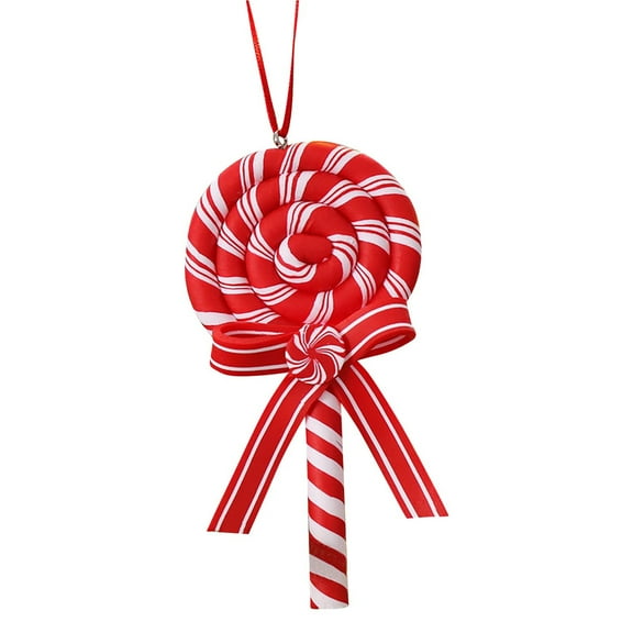 NSESSHome Christmas Lollipop Ornaments, Christmas Candies Polymer Ornaments, Xmas Decor Candy Cane Hanging Tree Ornaments for Party Home Decoration