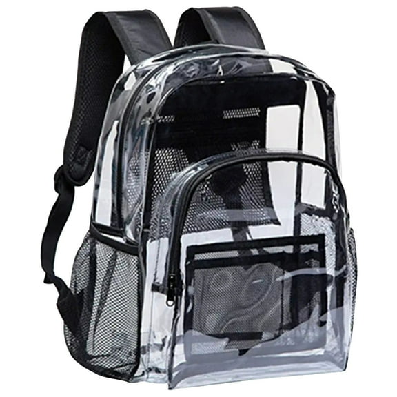 NSESSHome Clear Backpack Heavy Duty, PVC Transparent Backpack See Through Backpack for College Workplace
