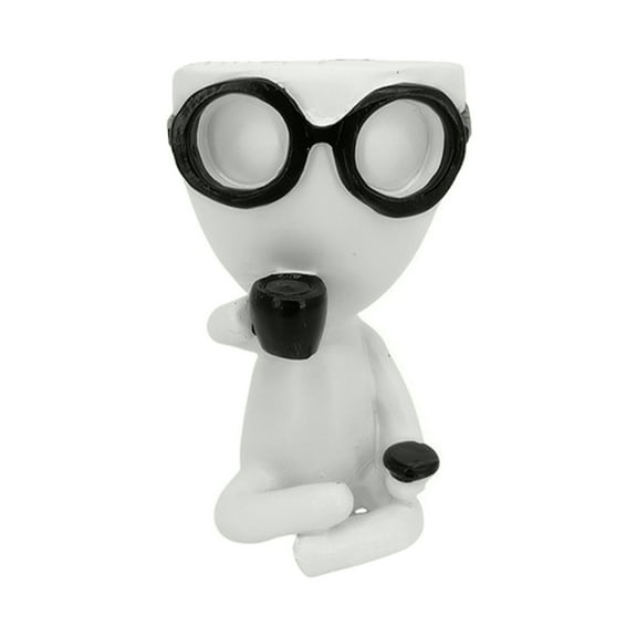 NSESSHome Cute Succulent Flower Pots Little Characters Coffee Flower Pots Desktop Resin Decorations