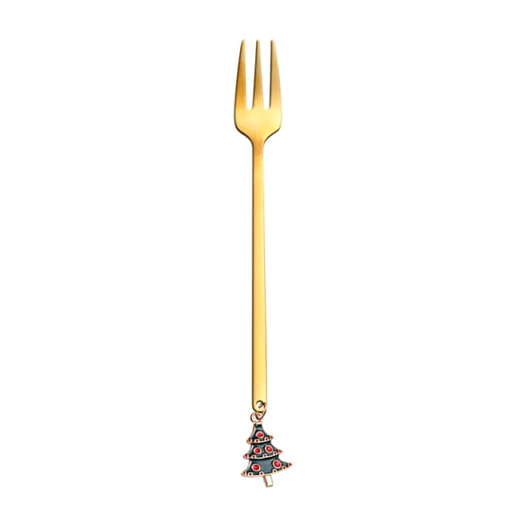 NSESSHome Dessert Forks Christmas Silverware Set Stainless Steel Flatware Small Appetizer Utensils With Xmas Charms Handle for Festival Parties and Everyday Use