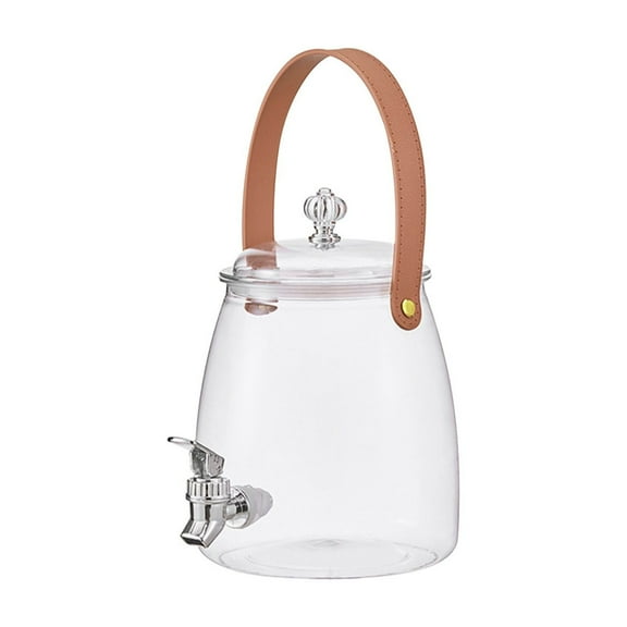 NSESSHome Drink Dispenser with Spigot for Fridge, Spout and Lid,Refrigerator Jar for Water Juice Milk Ice Coffee Sun Tea,Small Mini Cold Drink,Clear