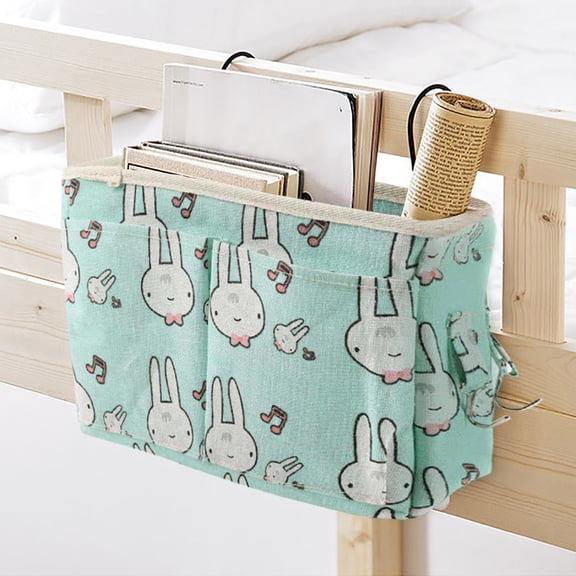 NSESSHome Easter Bunny Bedside Pocket Small Tool Storage Rack Book Bed Sorter Sofa Hanging Bag