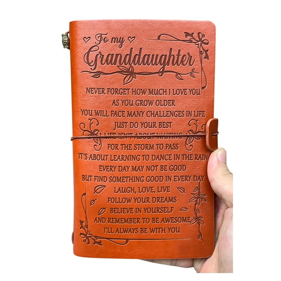 NSESSHome Eternal Memories Leather Journal, A Thoughtful Thanksgiving Gift for Your Loved Ones with Engraved Inspirational Messages