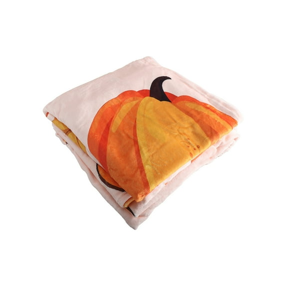 NSESSHome Fall Throw Blanket, Halloween Pumpkin Autumn Plush Fall Decor Fleece Fuzzy Picnic Throw Blanket for Couch Sofa Chairs, Cute Holiday Orange Leaf Blankets and Throws for Home