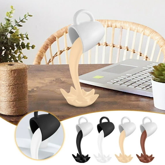 NSESSHome Floating Coffee Cup Mug Sculpture Kitchen Decor Pouring Spilling Decoration
