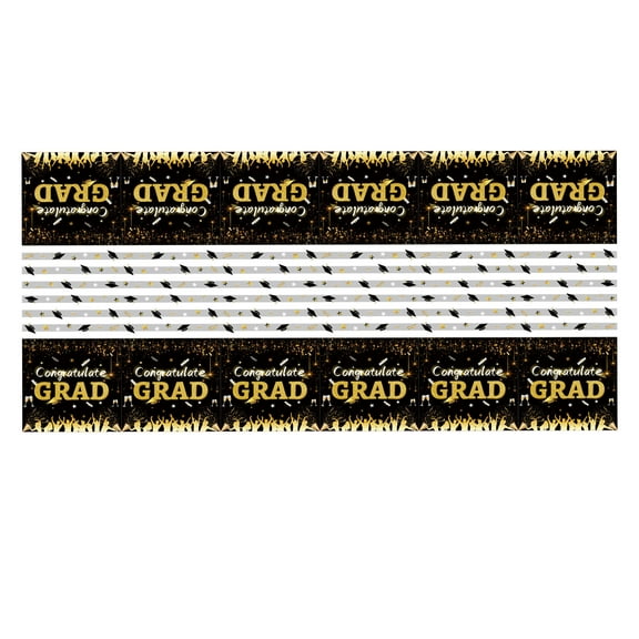 NSESSHome Graduation Tablecloth Party Decorations 2024, Congrats Grad PEVA Disposable Table Cloth Cover for College High School Class of 2024 Party Supplies