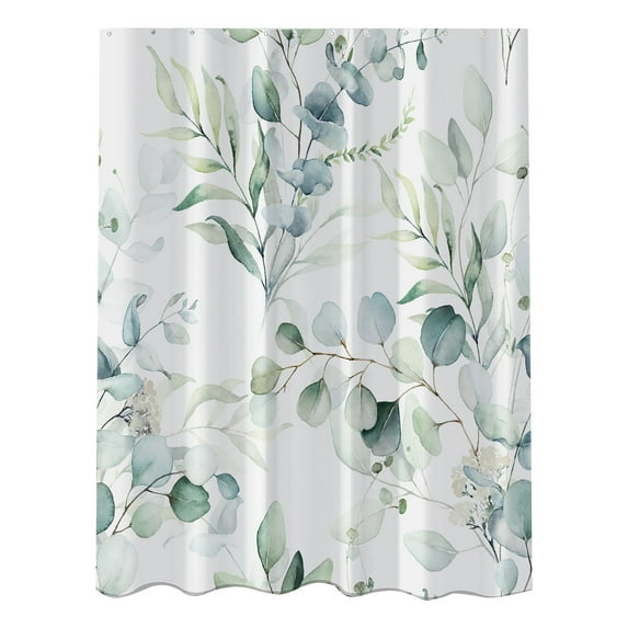 NSESSHome Green Floral Shower Curtain, Summer Plant Leaves Fabric Cloth Shower Curtains for Chic Elegant Bathroom Decor, Modern Abstract Colorful Flower Shower Curtain, 59 x 70.8 Inch