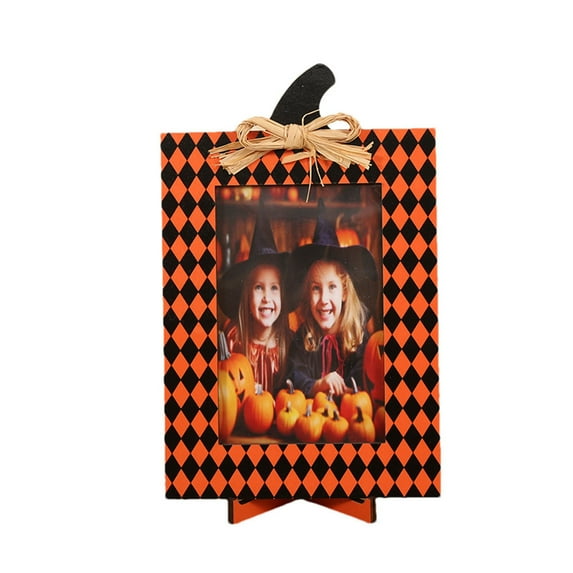 NSESSHome Halloween Rectangle Picture Frames Fall Wooden Photo Frames for Autumn Thanksgiving Halloween Party Home, Halloween Wooden Photo Frame Ornament