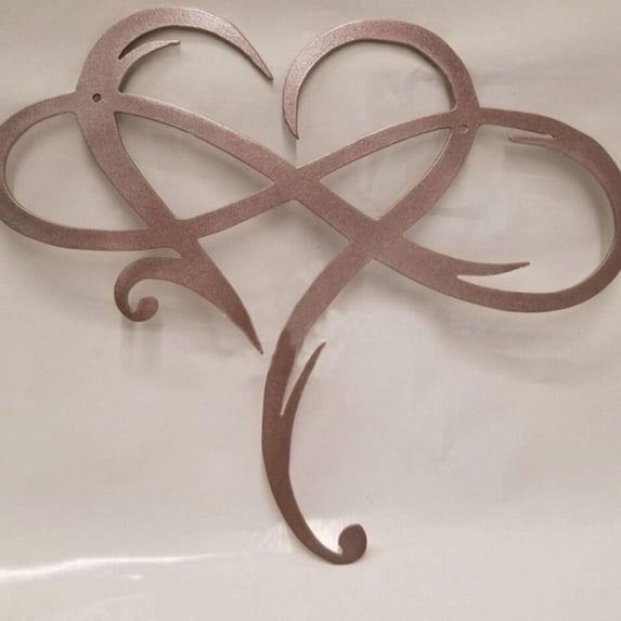 NSESSHome Heart Metal Wall Decor, Unique Infinity Heart Wall Decor Love Sign Plaque Steel Art Geometric Wall Decor Set Cut Out for Outside